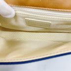 Chanel Shoulder Bag Choco Bar Satin Navy Orange Silver — view 4