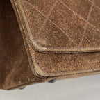 Chanel Shoulder Bag Quilted Suede Dark Brown — view 6