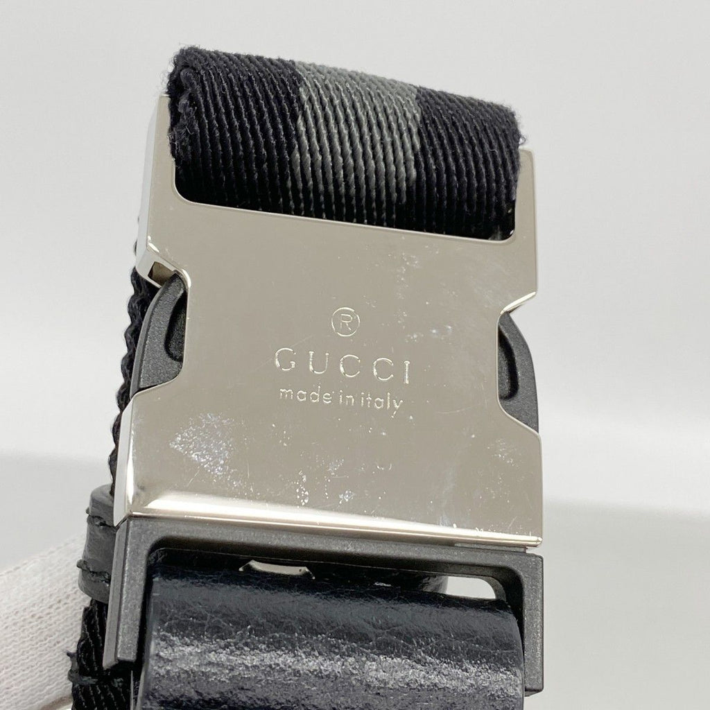 Gucci Waist Bag GG Nylon Black Silver — view 8