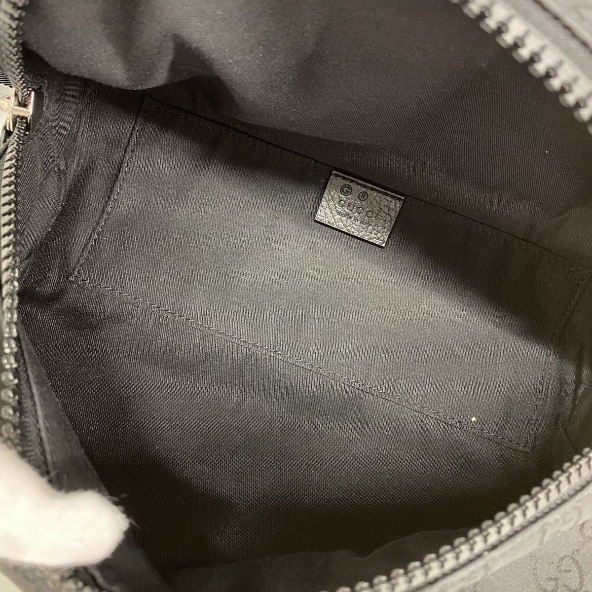 Gucci Waist Bag GG Nylon Black Silver — view 4