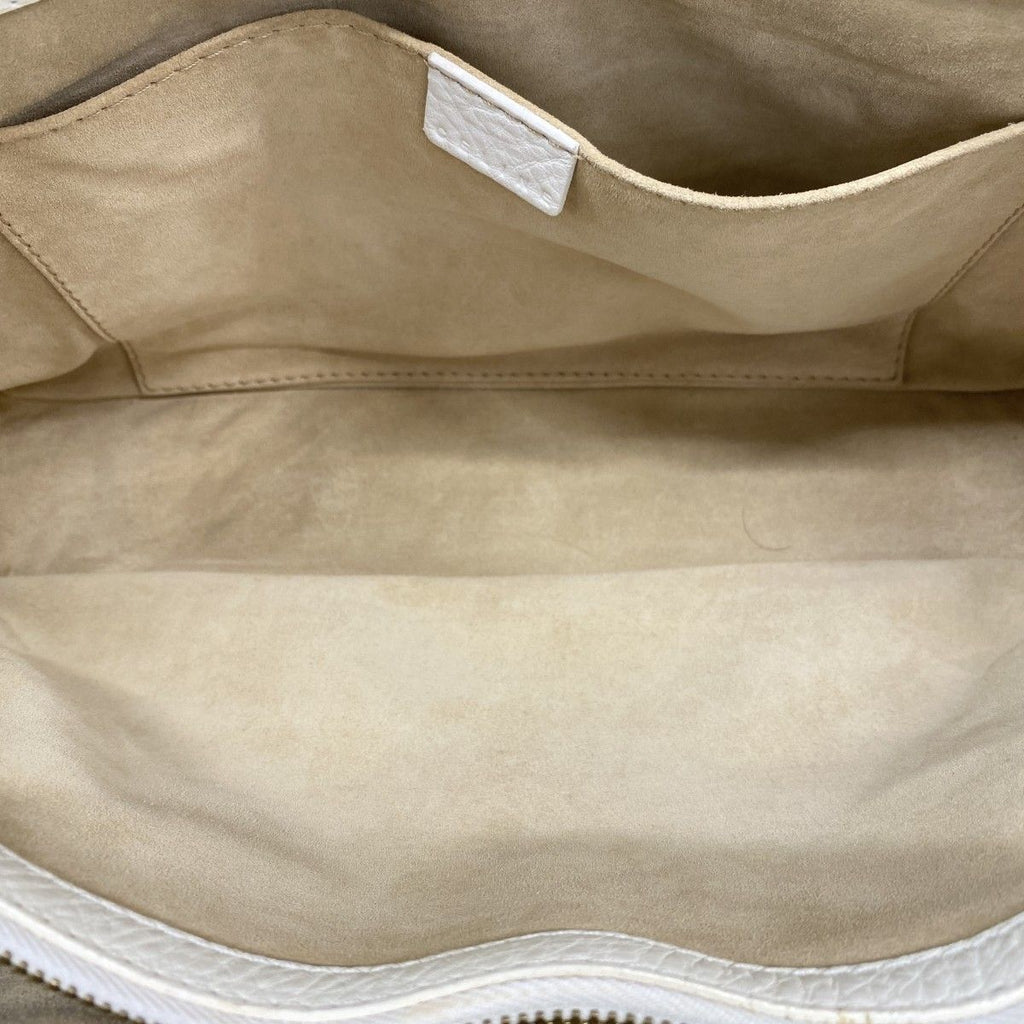Celine Handbag Boogie Bag Leather White Gold — view 4