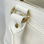 Celine Handbag Boogie Bag Leather White Gold — view 9