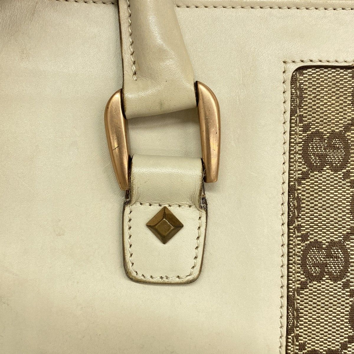 Gucci Handbag GG Canvas Leather Beige Pink Gold — view 8