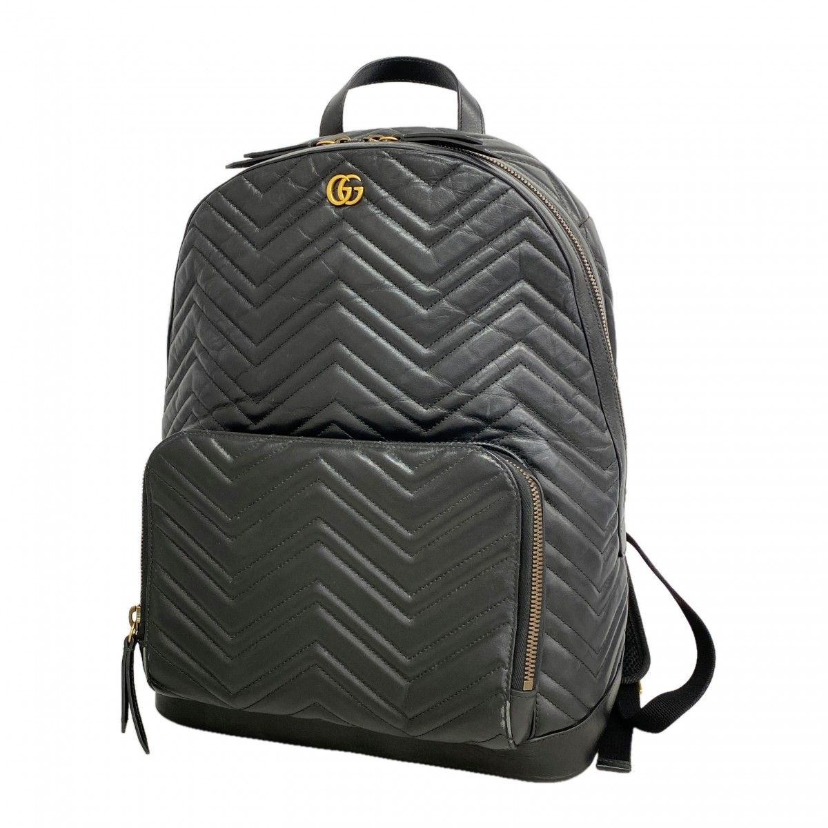 Gucci Backpack GG Marmont Leather Black Gold