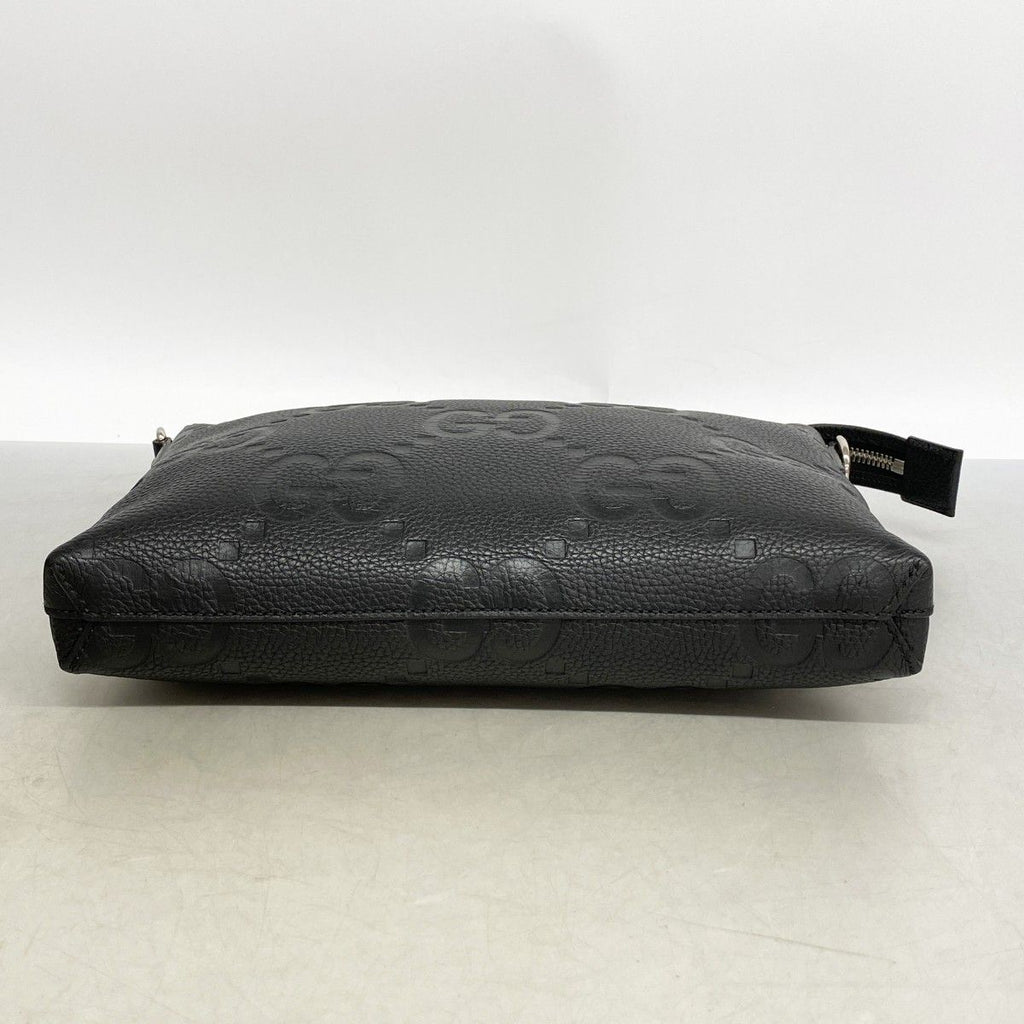 Gucci Shoulder Bag Jumbo GG Leather Black Silver — view 3
