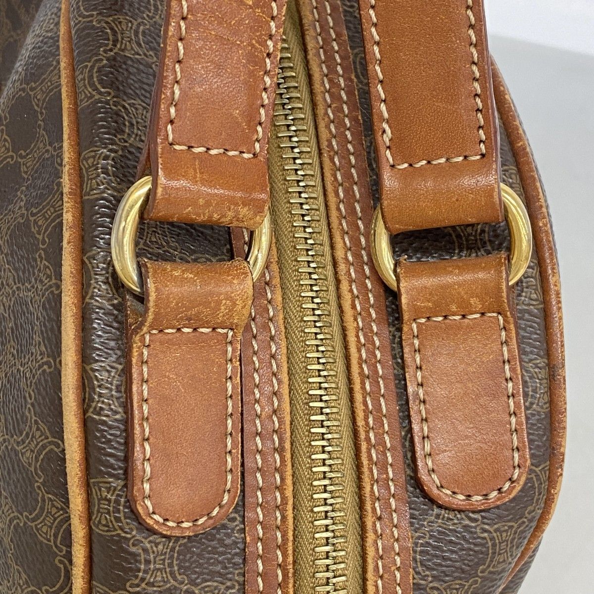 Celine Handbag Macadam Brown Gold — view 8