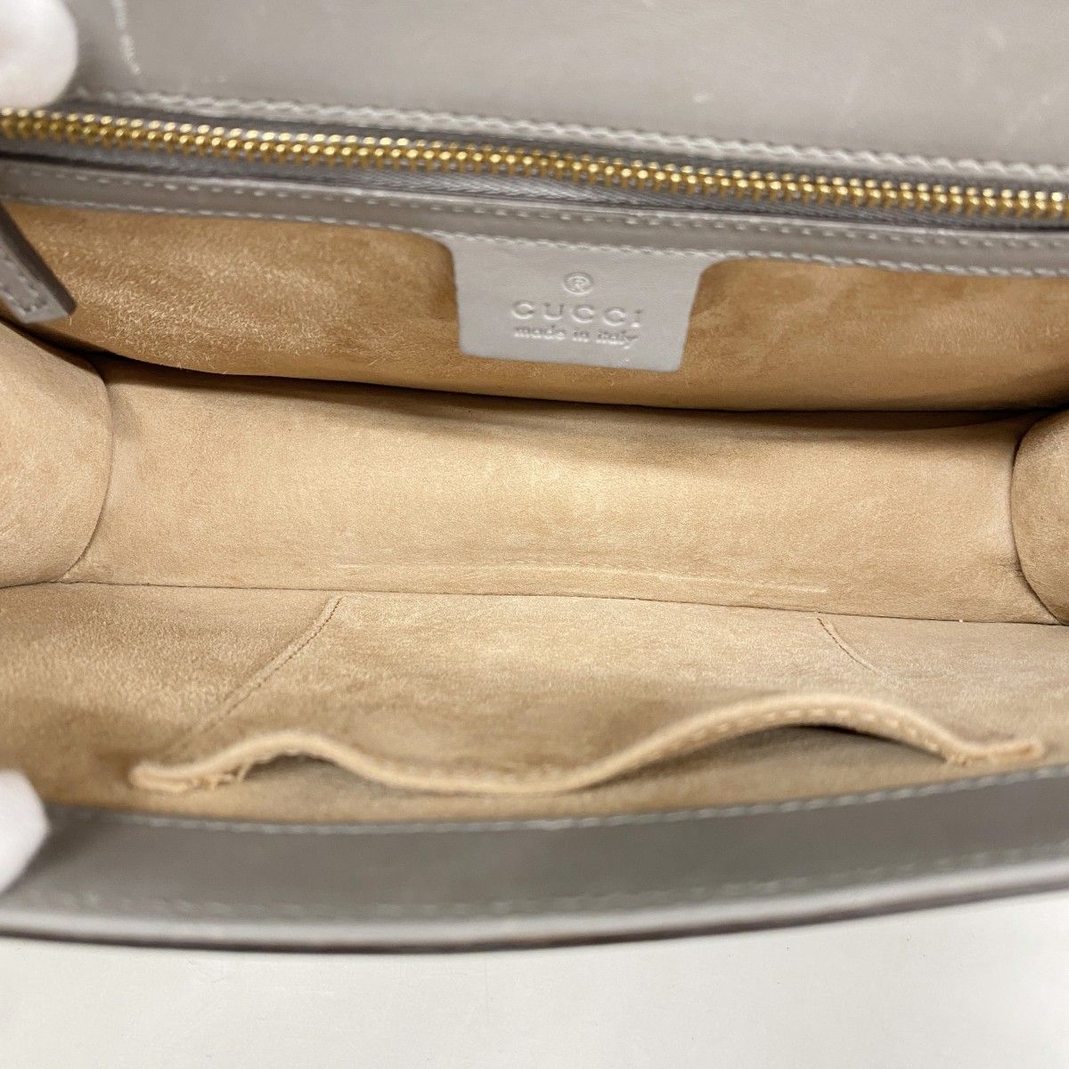 Gucci Shoulder Bag Sylvie Leather Gray Gold — view 4
