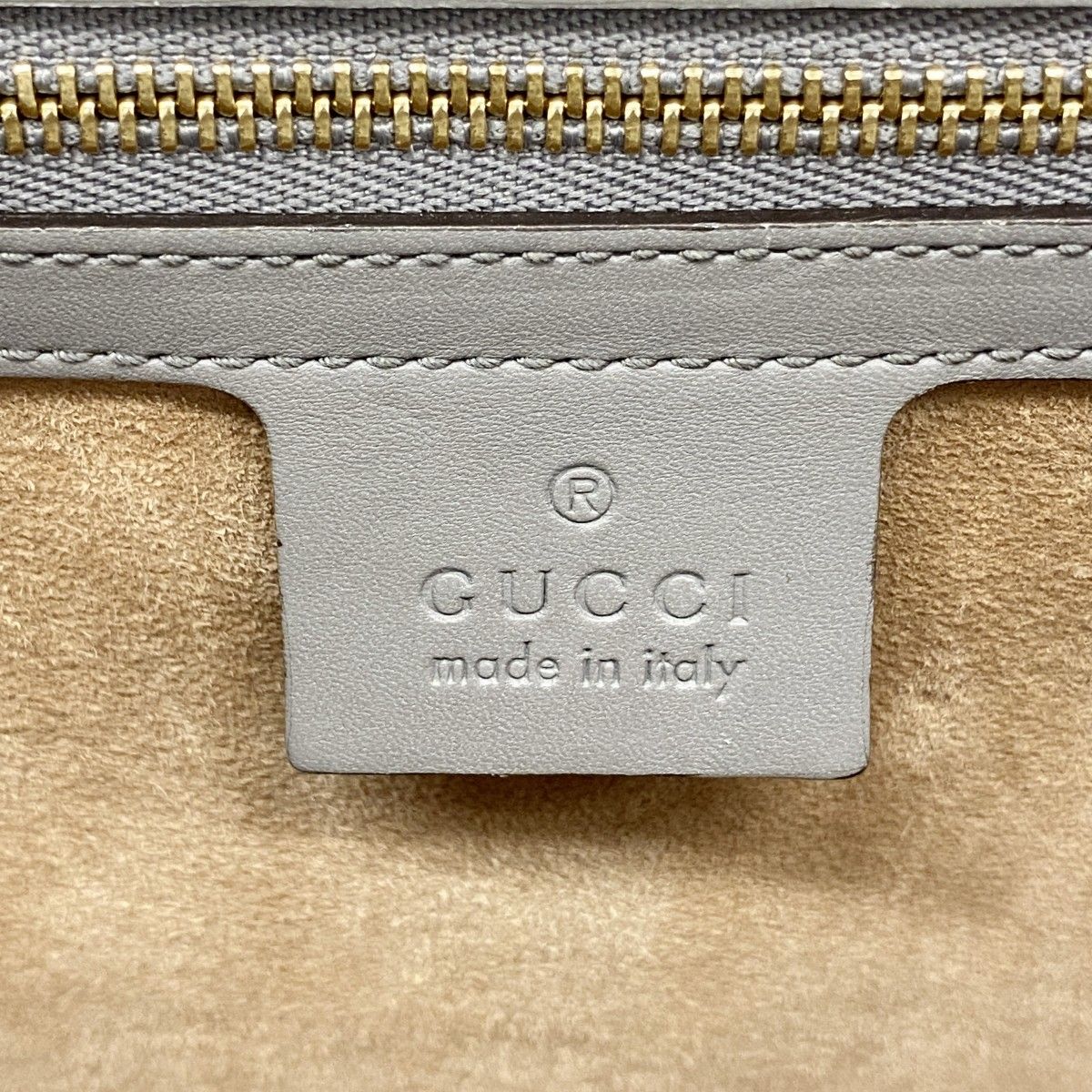 Gucci Shoulder Bag Sylvie Leather Gray Gold — view 5