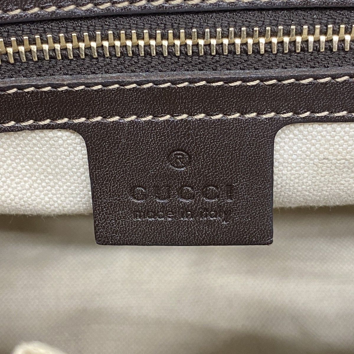 Gucci Tote Interlocking GG Canvas Brown Champagne Gold — view 5