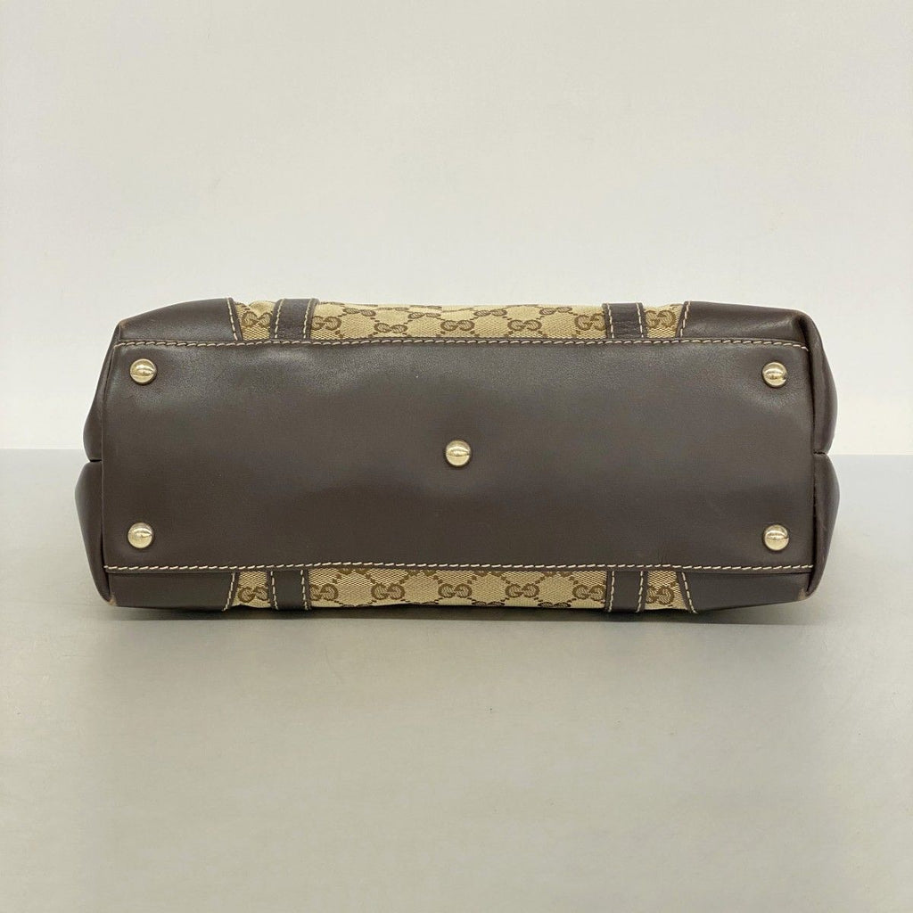 Gucci Tote Interlocking GG Canvas Brown Champagne Gold — view 3