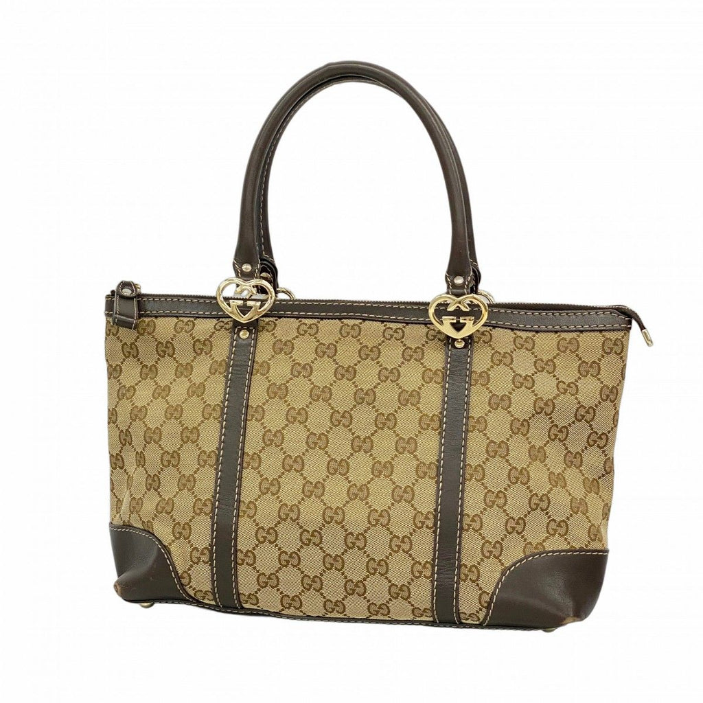 Gucci Tote Interlocking GG Canvas Brown Champagne Gold