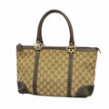 Gucci Tote Interlocking GG Canvas Brown Champagne Gold