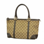 Gucci Tote Interlocking GG Canvas Brown Champagne Gold