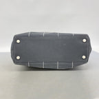 Chanel Tote Choco Bar Canvas Gray Champagne Gold — view 3