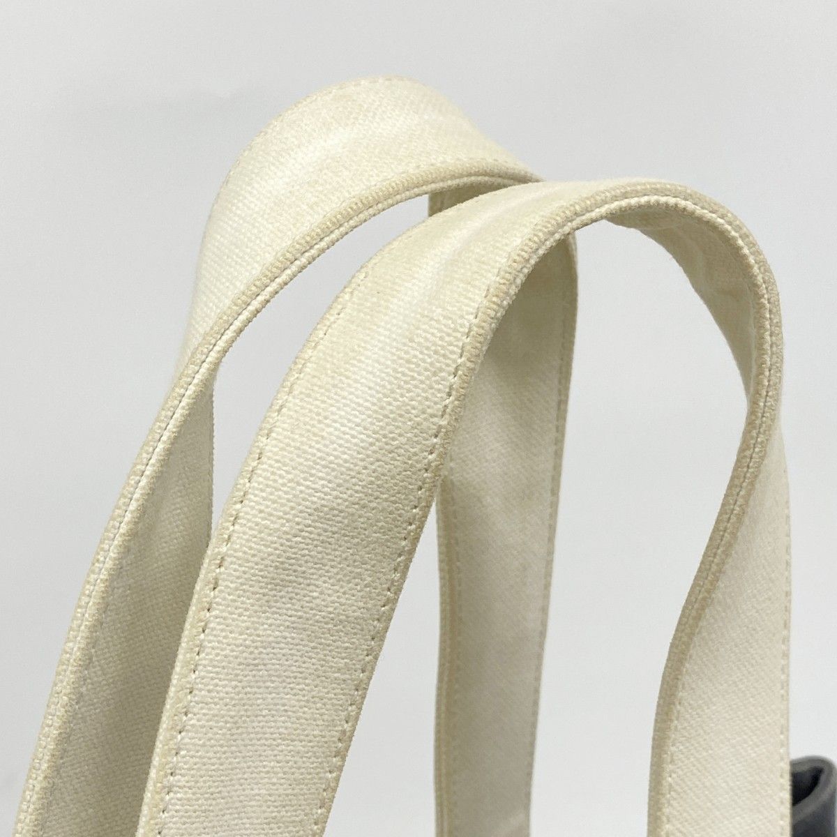 Chanel Tote Choco Bar Canvas Gray Champagne Gold — view 9