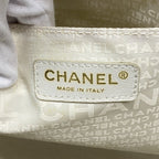 Chanel Tote Choco Bar Canvas Gray Champagne Gold — view 5