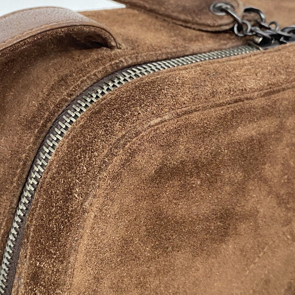 Chanel Handbag Suede Brown Silver — view 8
