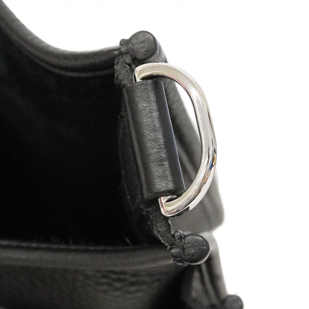 Hermes Shoulder Bag Evelyne PM Taurillon Black Silver — view 6
