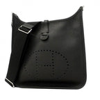 Hermes Shoulder Bag Evelyne PM Taurillon Black Silver