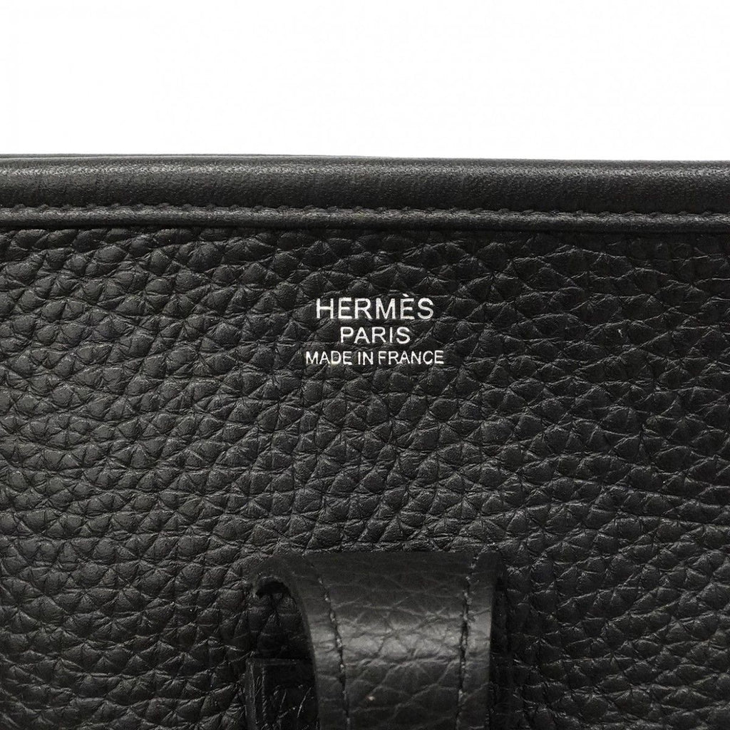 Hermes Shoulder Bag Evelyne PM Taurillon Black Silver — view 5