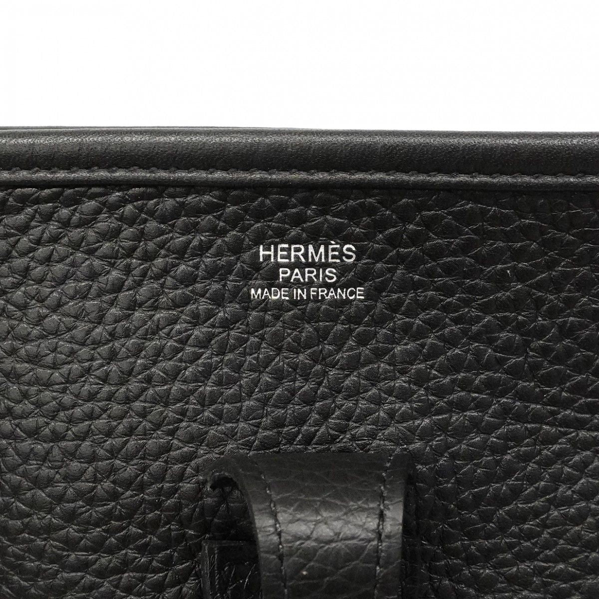 Hermes Shoulder Bag Evelyne PM Taurillon Black Silver — view 5