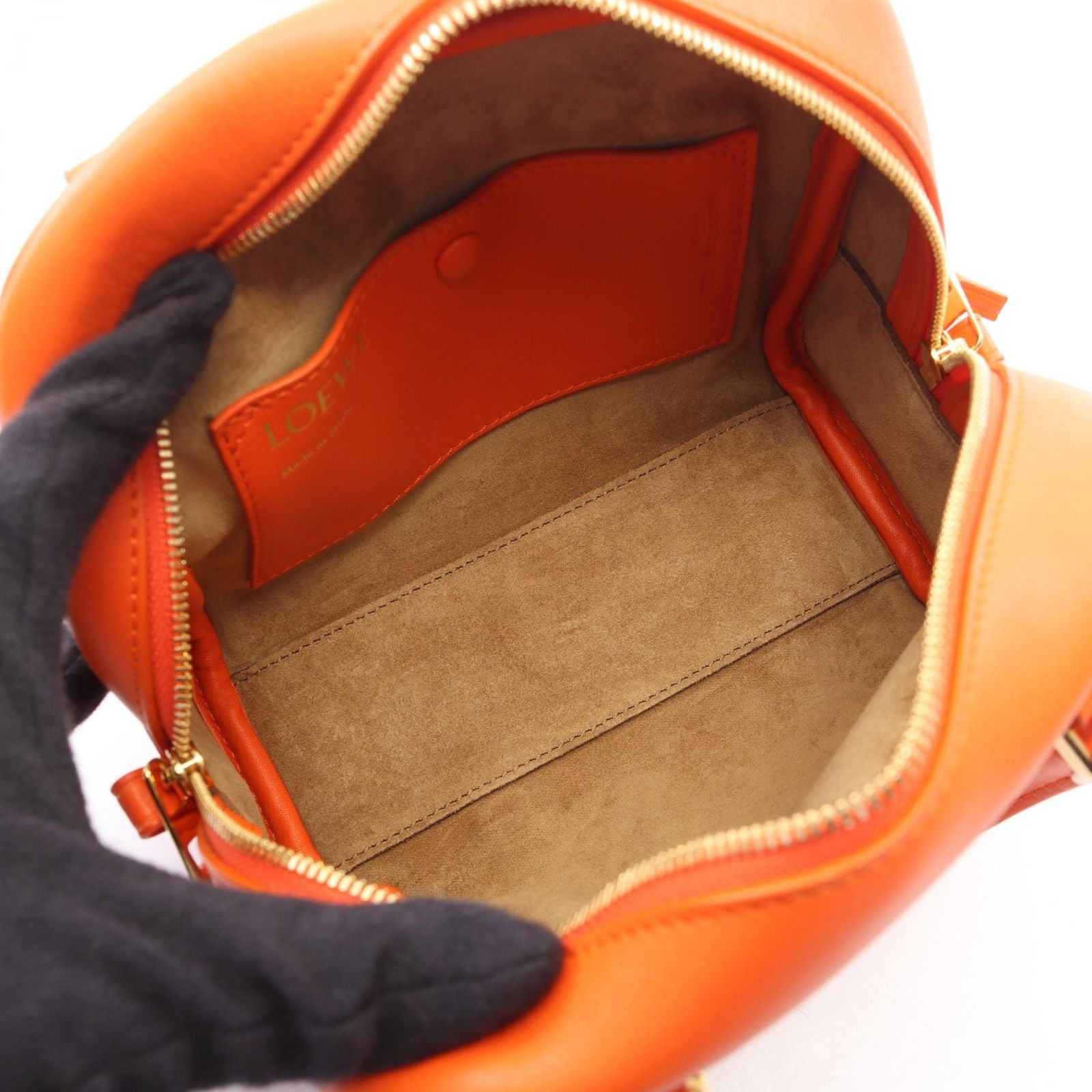 Loewe Handbag Amazona 16 2-Way Orange Leather Square — view 3