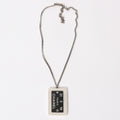 Chanel Plate Necklace White Silver Chain