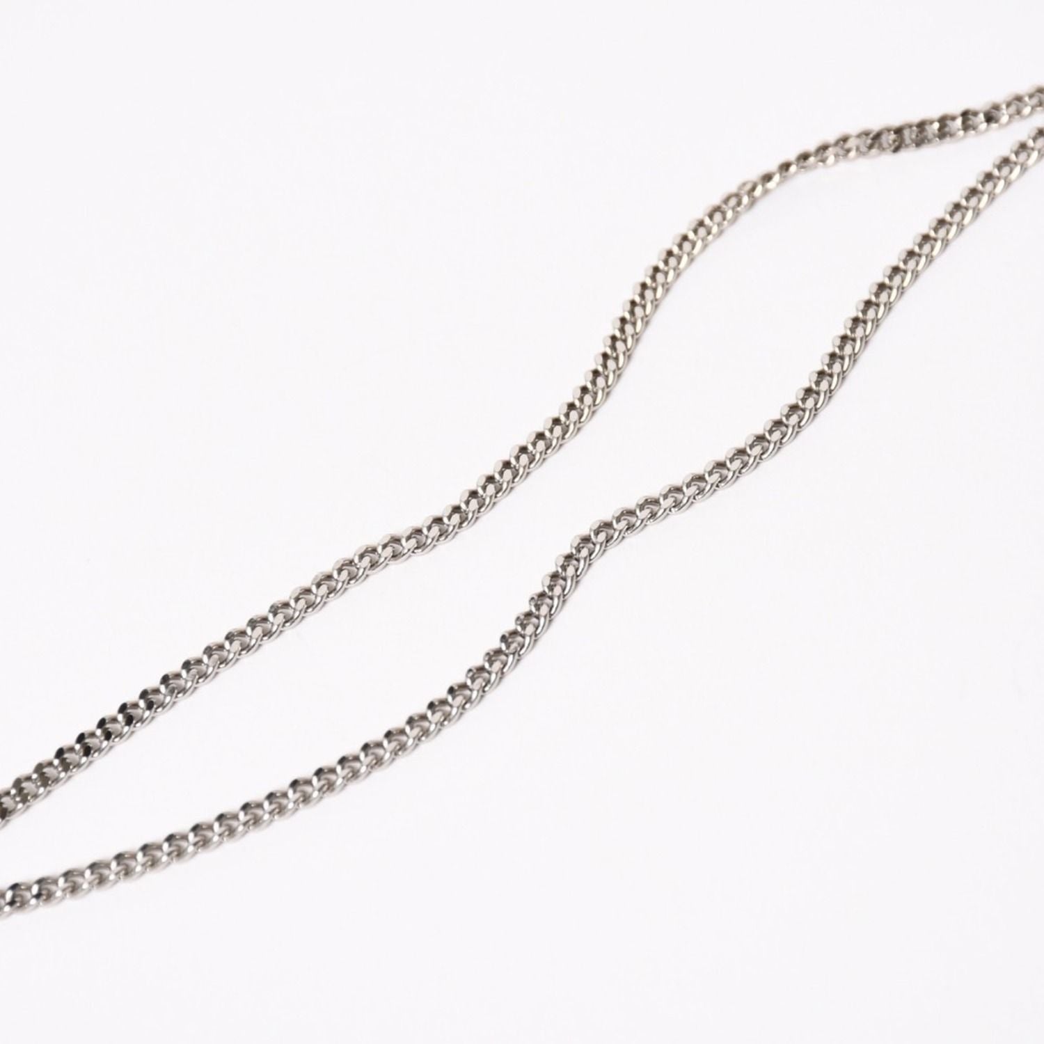 Chanel Plate Necklace White Silver Chain — view 8