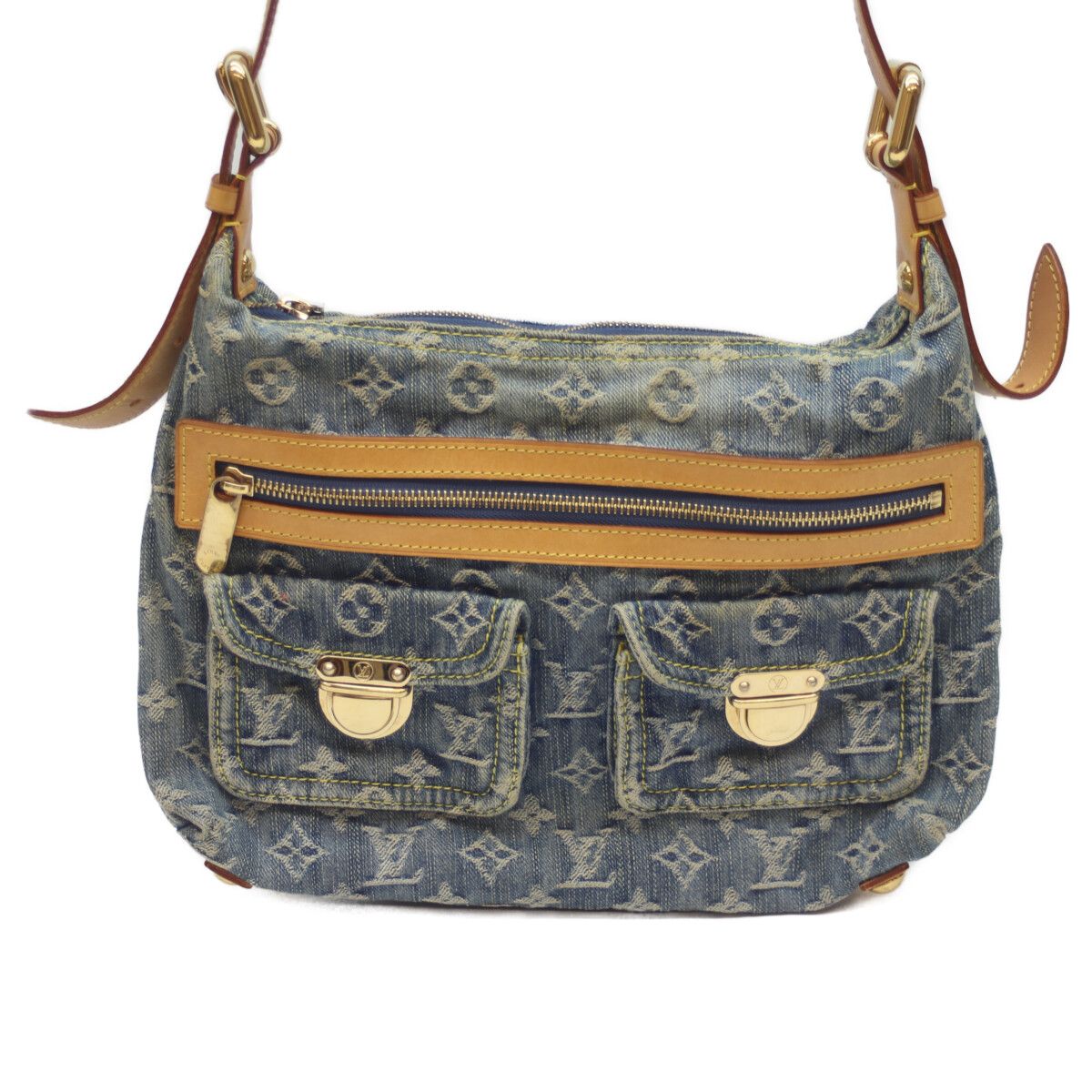 Louis Vuitton 06 Monogram Denim Baggy PM Long Strap