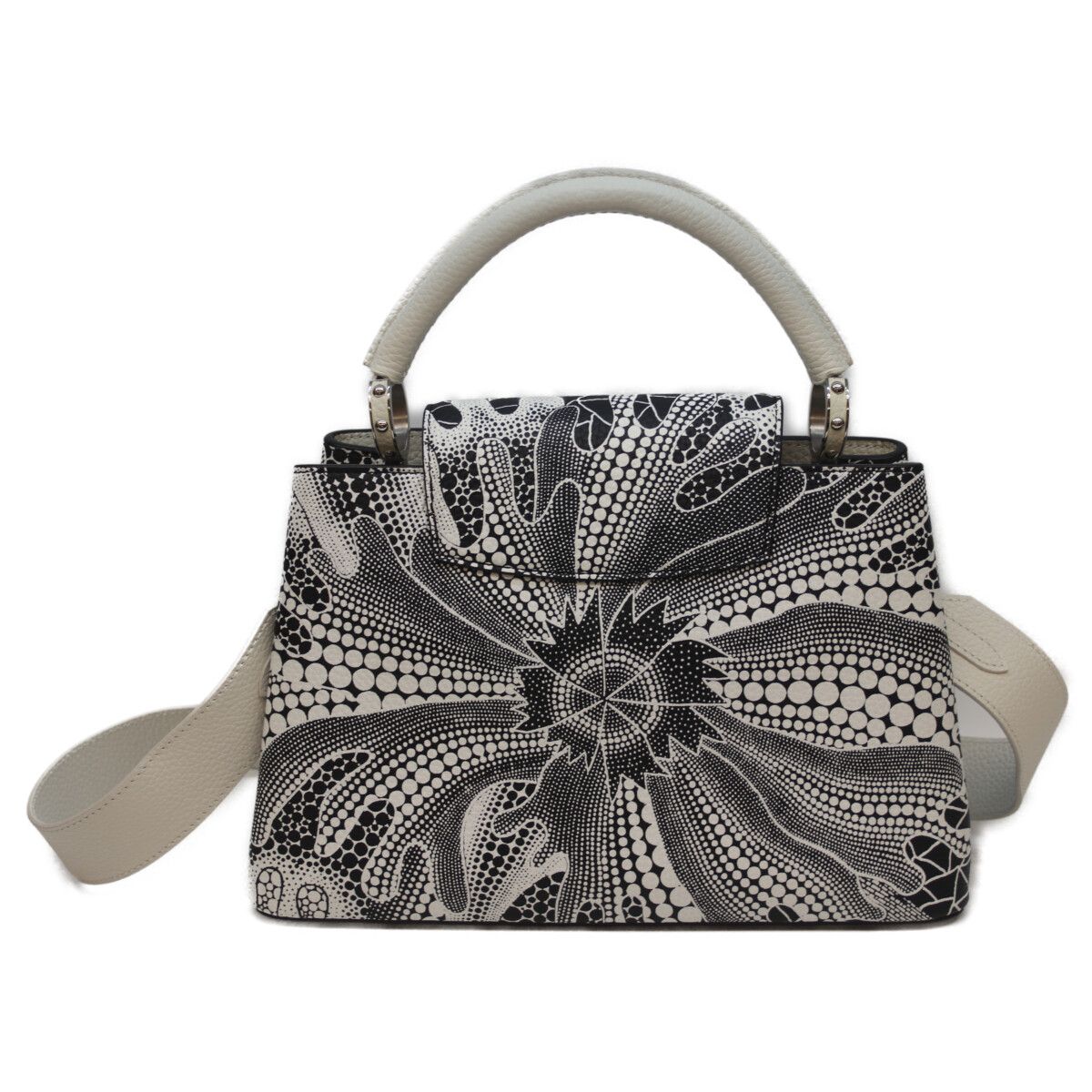 Louis Vuitton Yayoi Kusama Taurillon Psychedelic Flower Noir Blanc Capucines — view 3