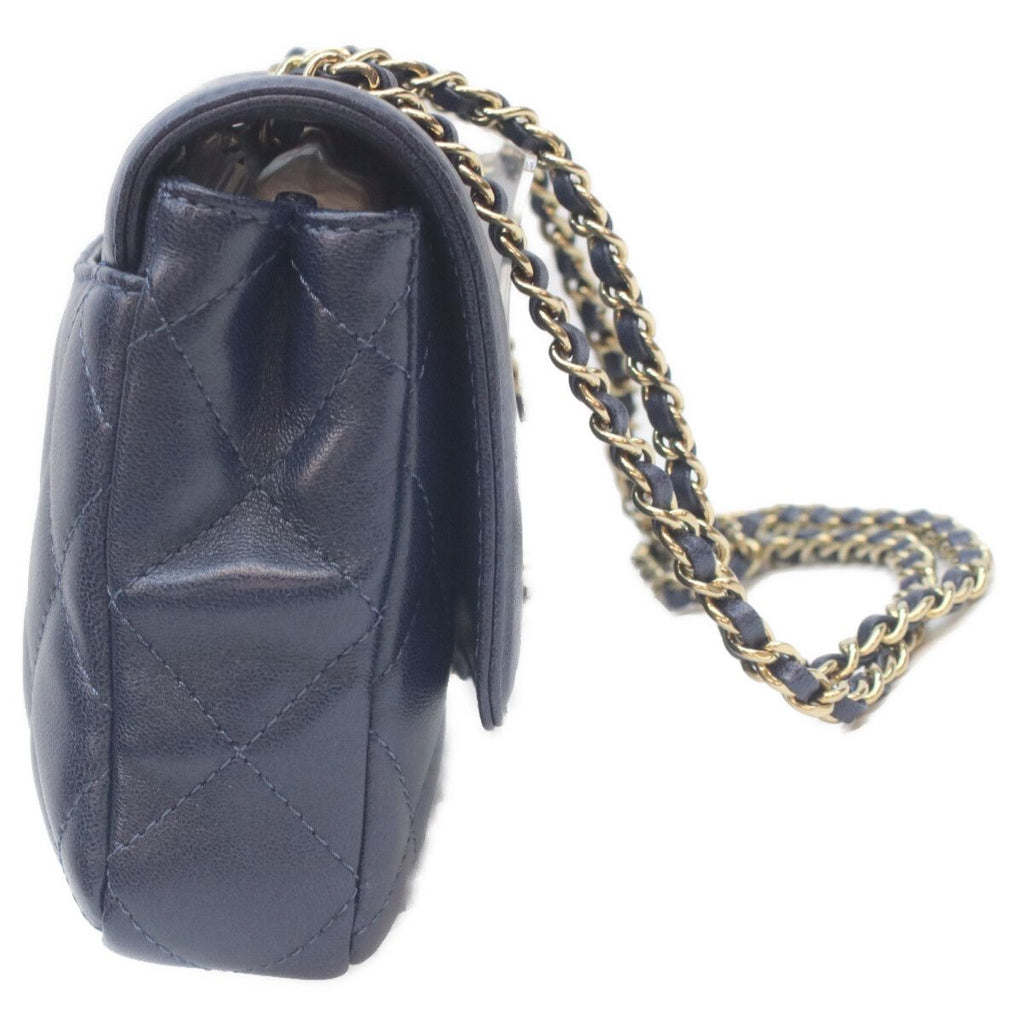Chanel Navy Lamb Quilted 20 Single Flap — view 6