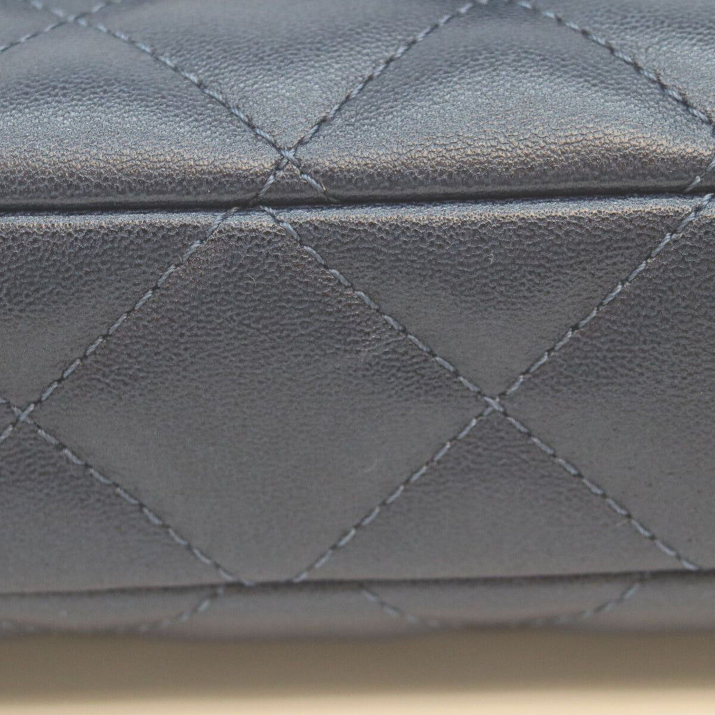 Chanel Navy Lamb Quilted 20 Single Flap — view 8