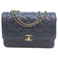 Chanel Navy Lamb Quilted 20 Single Flap