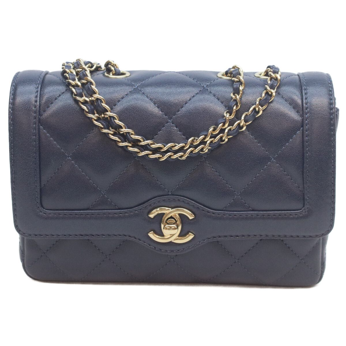 Chanel Navy Lamb Quilted 20 Single Flap