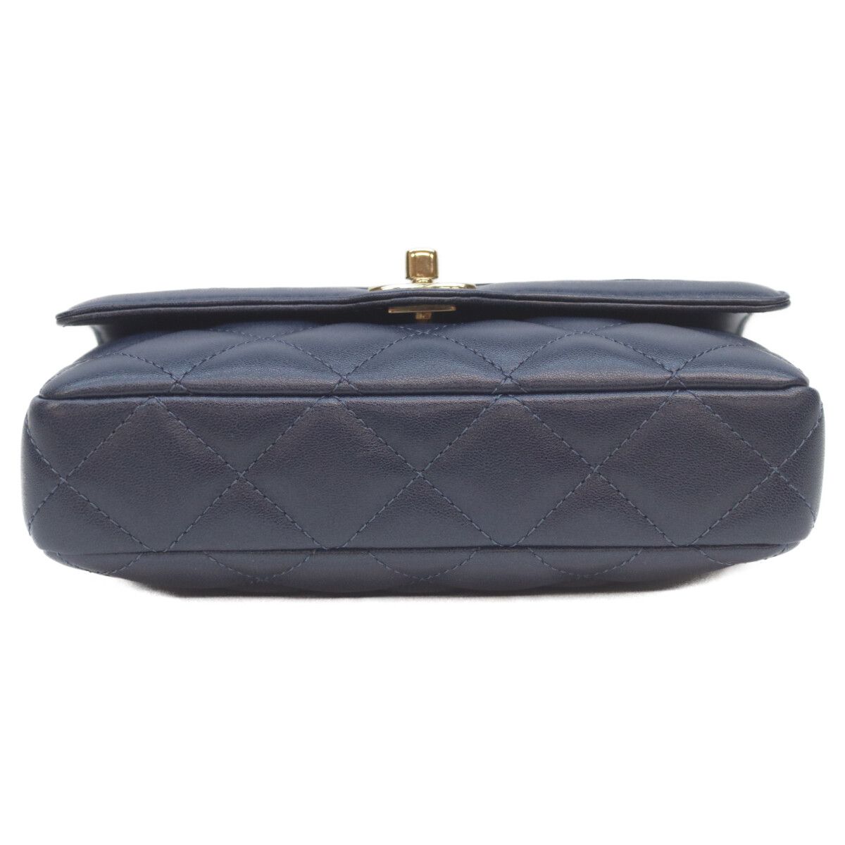 Chanel Navy Lamb Quilted 20 Single Flap — view 7