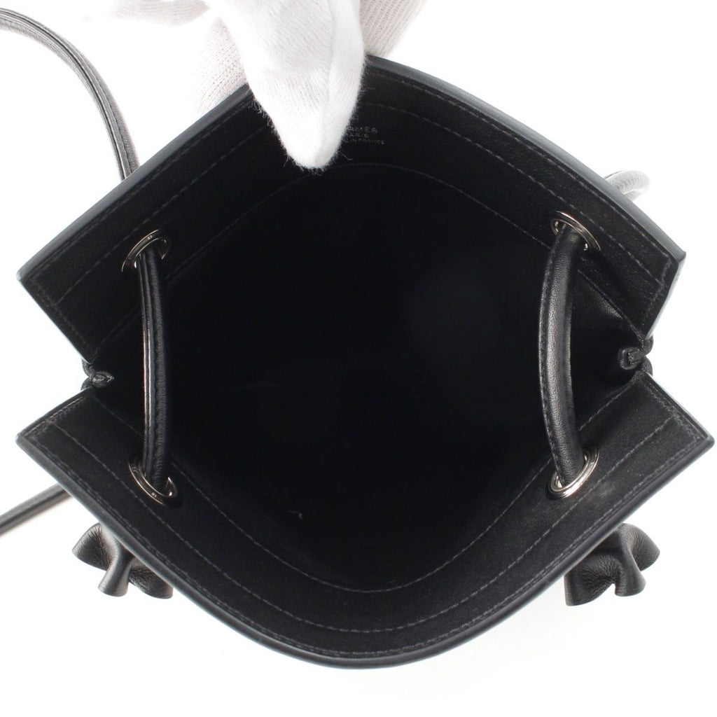 Hermes Aline Mini Swift Leather Shoulder Bag Noir Black — view 6