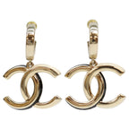 Chanel Gold Big CC Logo Hoop Earrings