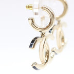 Chanel Gold Big CC Logo Hoop Earrings — view 4