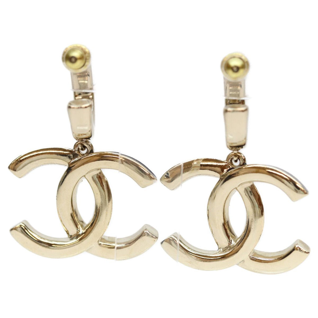 Chanel Gold Big CC Logo Hoop Earrings — view 3