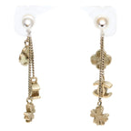 Chanel Gold CC Logo Clover Chain Earrings — view 3