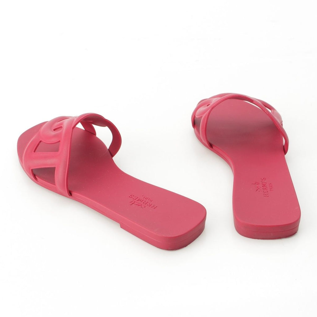 Hermes Aloha Lava Flat Sandals Red — view 4