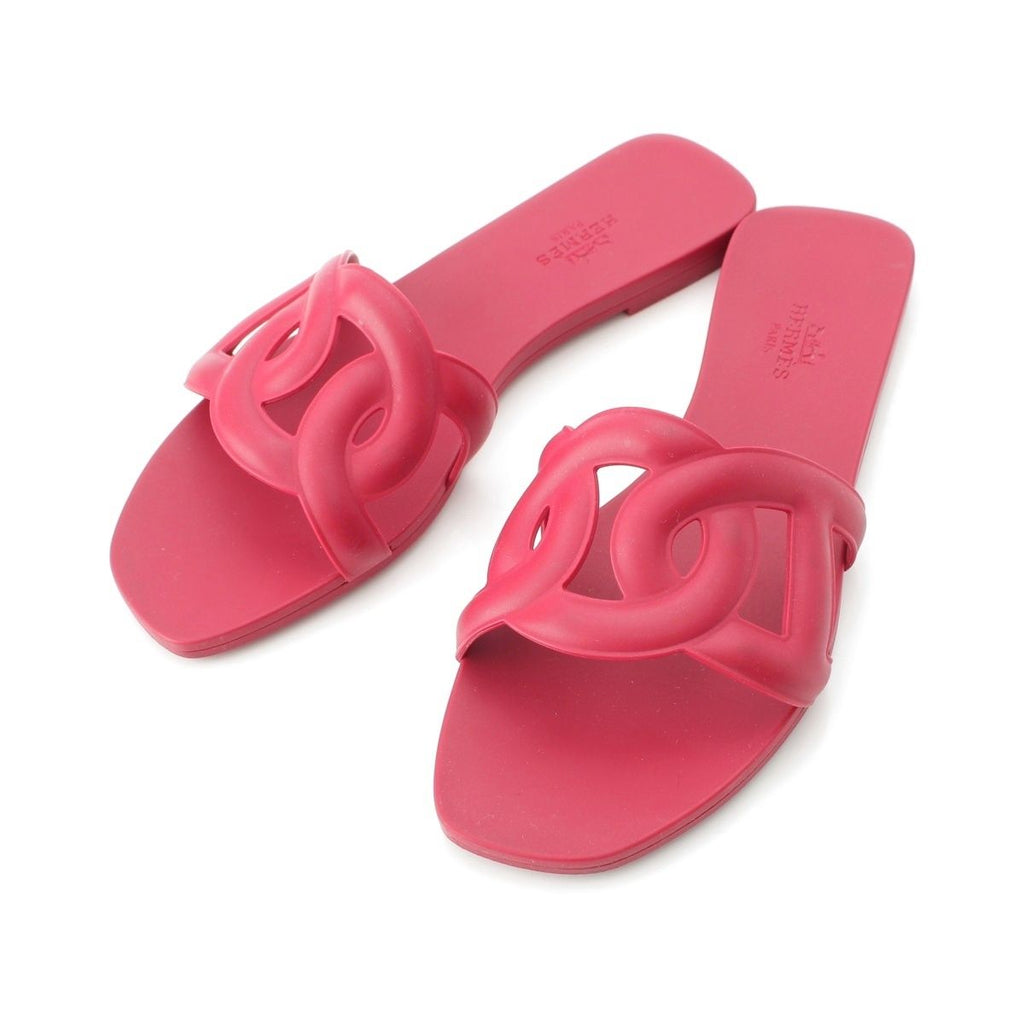 Hermes Aloha Lava Flat Sandals Red