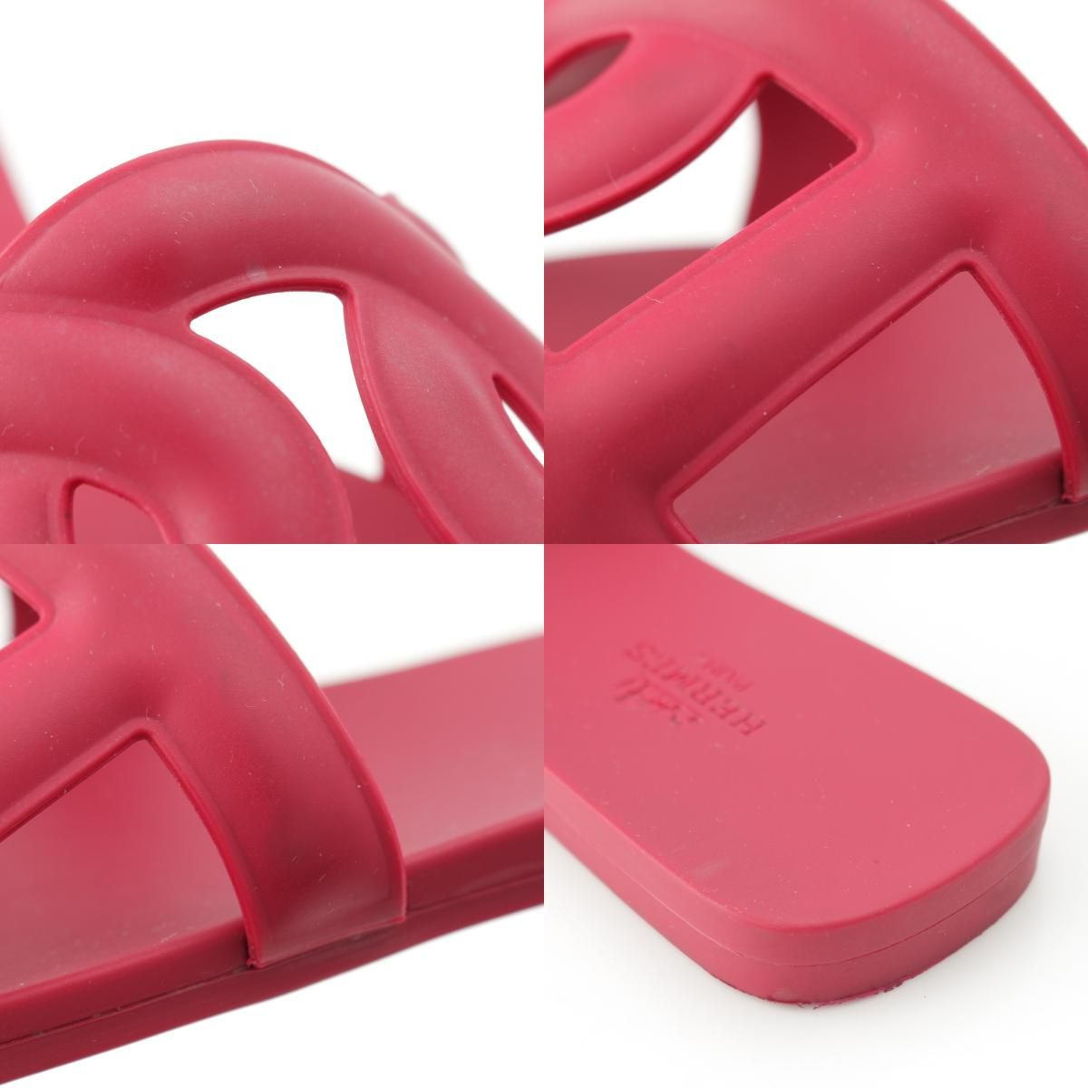 Hermes Aloha Lava Flat Sandals Red — view 9