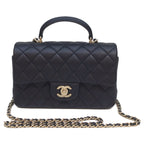 Chanel Navy Lamb Quilted 20 Top Handle Chain