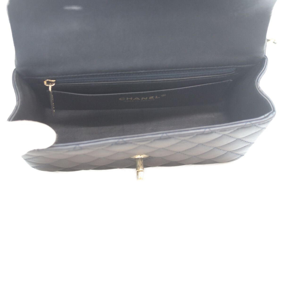 Chanel Navy Lamb Quilted 20 Top Handle Chain — view 8