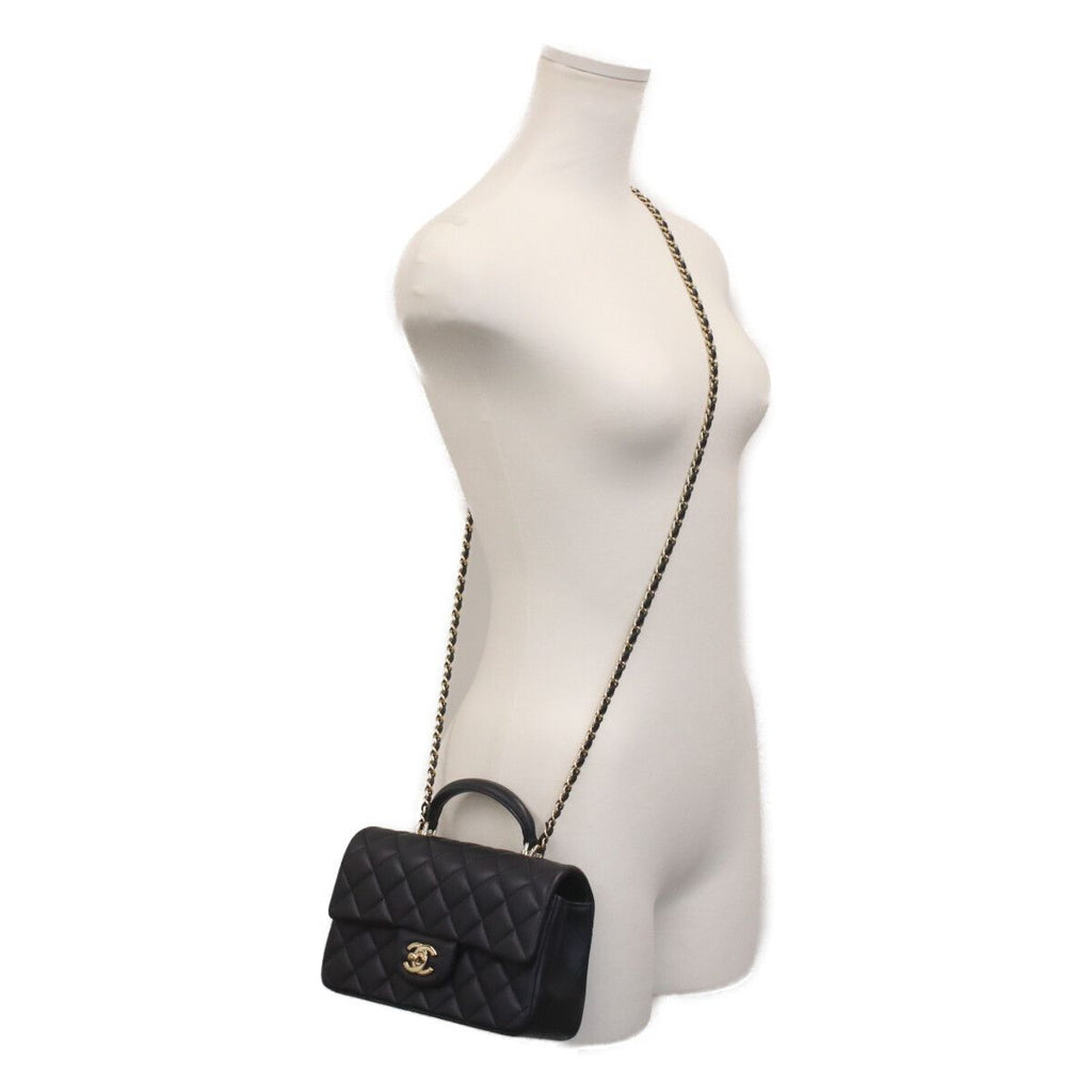 Chanel Navy Lamb Quilted 20 Top Handle Chain — view 7