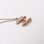Chanel Necklace CC Logo Border Orange Pink Silver 05 — view 7