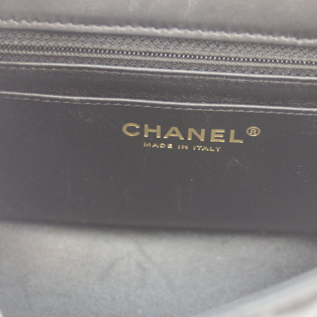 Chanel Black Vintage Calf Gold Quilted 2.55 Mini Chain Handbag — view 8