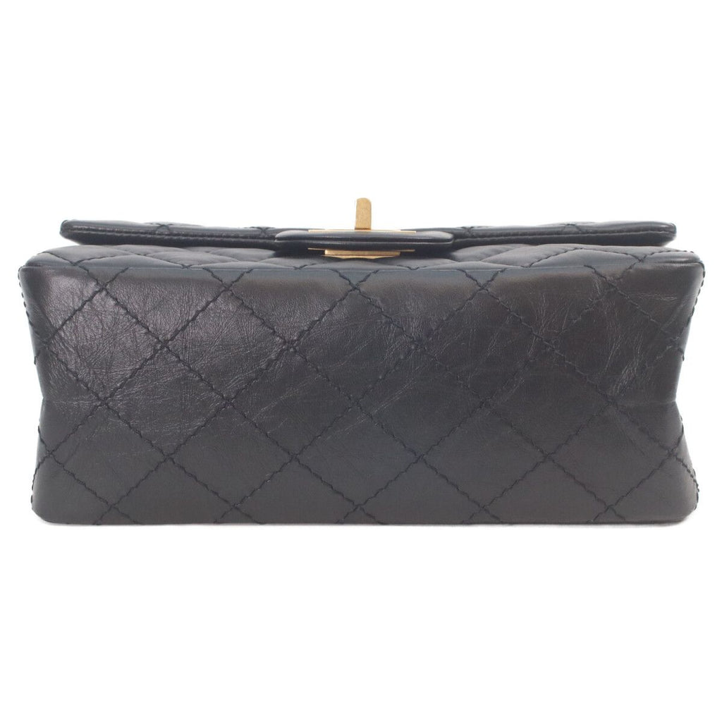 Chanel Black Vintage Calf Gold Quilted 2.55 Mini Chain Handbag — view 5