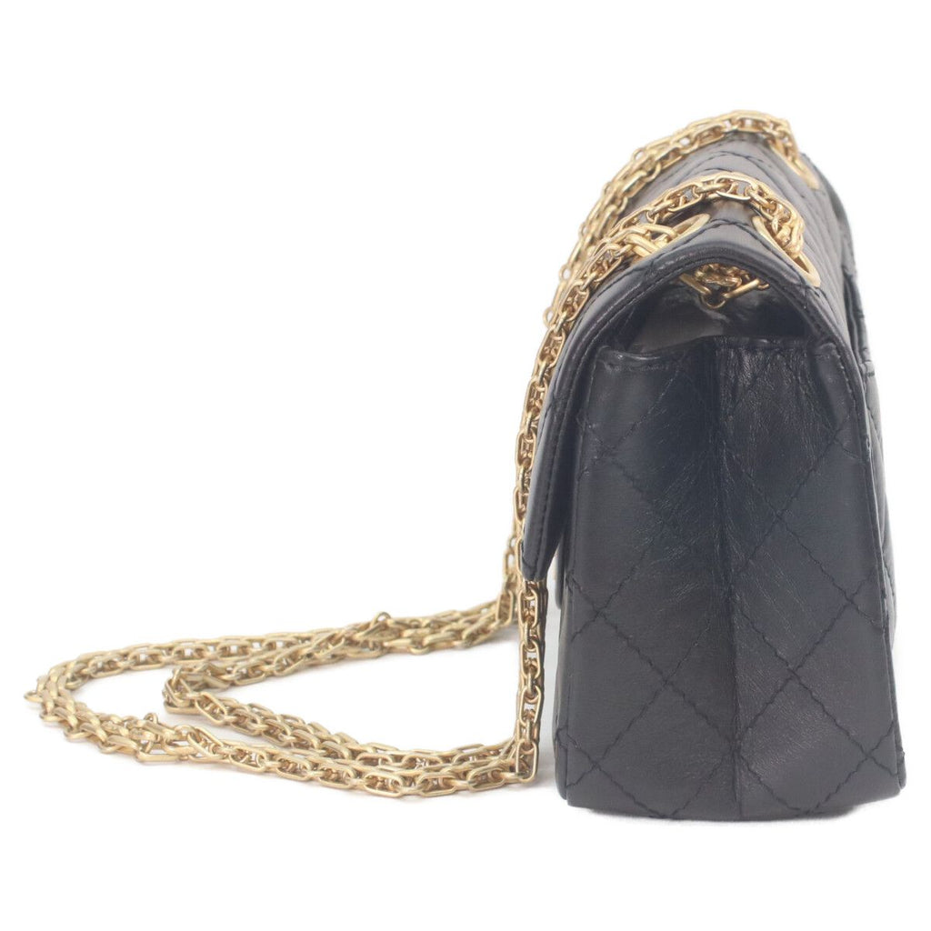 Chanel Black Vintage Calf Gold Quilted 2.55 Mini Chain Handbag — view 2